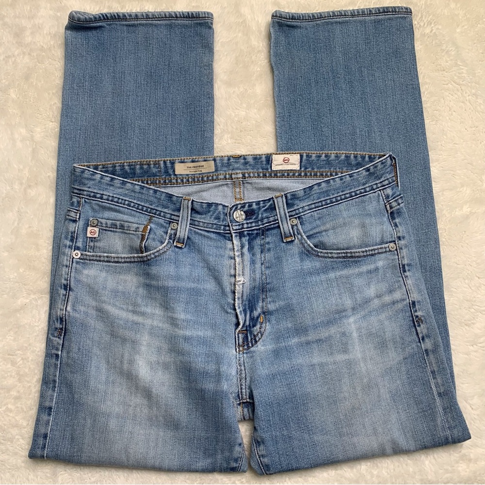 Adriano Goldschmied Men's Blue The Protege Straight Leg Cotton Jeans Size 31